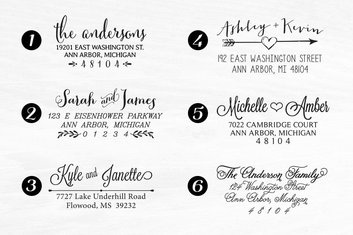 Return Address Stamp, Calligraphy Custom Stamp, Personalized Stamp, Wedding Gift, or DIYer Gift. Custom Rubber Stamp 2x1