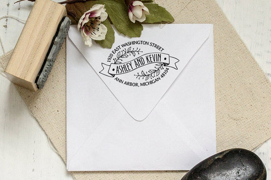Return Address Stamp, Housewarming Gift Stamp, DIY Wedding Rubber Stamp. Custom Address Stamp 2.5x1.5 Inch - A6
